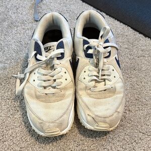 Nike Air Max White and Navy Sneakers